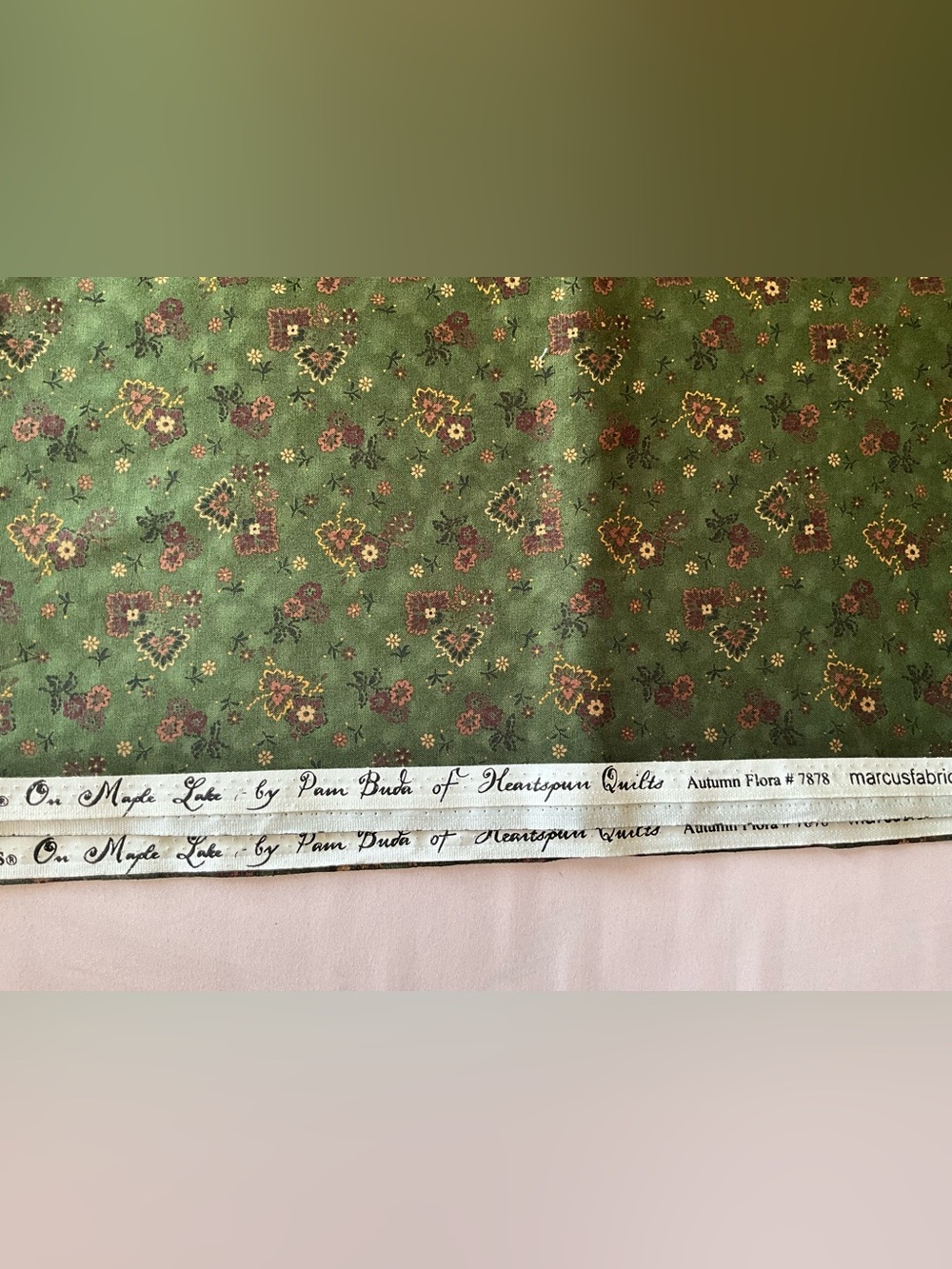 Quilting Sewing Material Marcus Fabrics Autumn Flora #7878 4 Yards Green Gold
